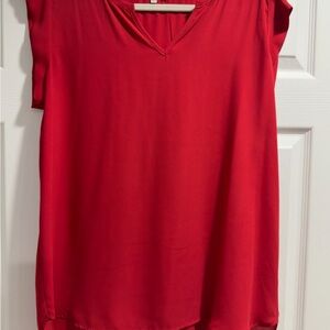 Pleione V-Neck Red Blouse